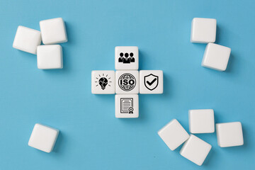 ISO quality warranty control certificate standard assurance concept.