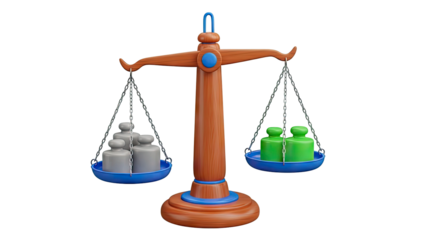 Unbalanced Scale with Grey and Green Weights