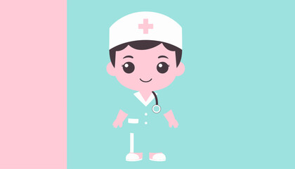 Cute Cartoon Doctor Character Illustration