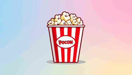 Popcorn Bucket Cartoon Illustration