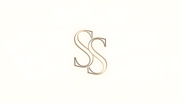 A luxury monogram logo featuring two interlocking letter S in a gold gradient with a sophisticated thin serif font