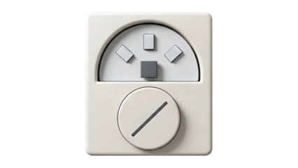 Retro style analog meter with dial and buttons