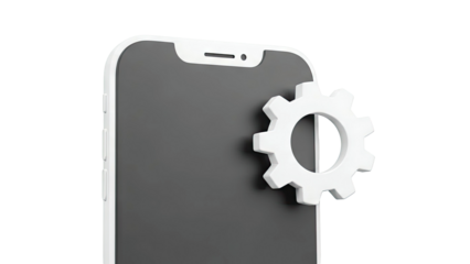 Smartphone with Gear Icon