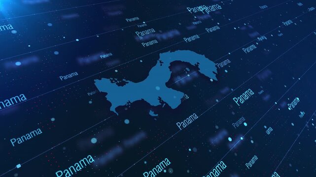 Panama Geographic Map and Flag Animated Motion Graphic Background