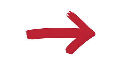 A bold red arrow painted with a brushstroke points to the right against a stark black background symbolizing direction and forward movement