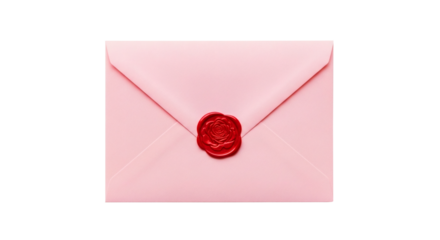 Envelope Pink Wax Seal Red Letter Mail Invitation Elegant Vintage Romantic Message
