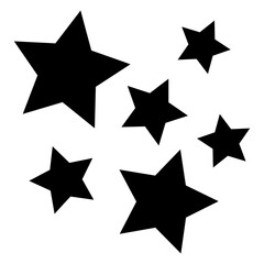 Obraz premium Black stars png sticker, flat shape graphic on transparent background