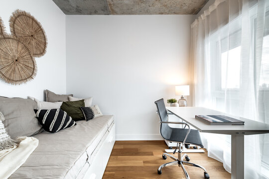 High-quality photo set of a contemporary urban apartment highlighting modern architecture, minimalist interior design, and functional living spaces. The series includes exterior facade, building entra
