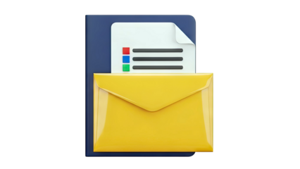 3D Icon of Mail and Document