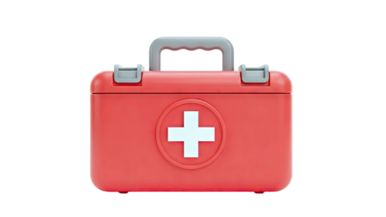 Red First Aid Kit with White Cross