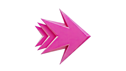 Three pink arrows pointing right on a white background
