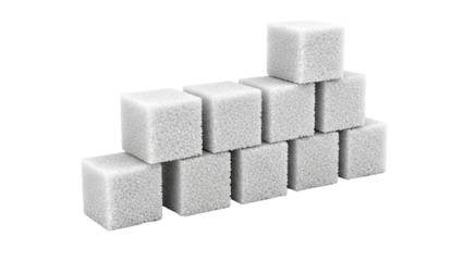 Stack of textured white cubes