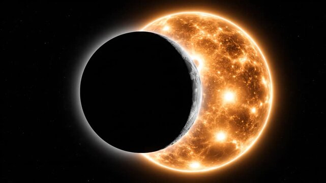 Solar Eclipse Animation - A Cosmic Dance of Light and Shadow.