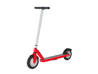 isolated modern micro-mobility red electric scooter on a transparent background