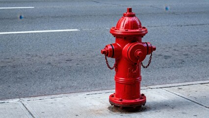 Vibrant Red Fire Hydrant on Urban Street