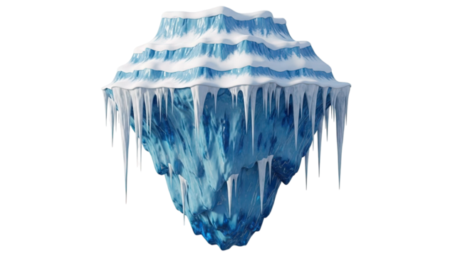 Stylized Iceberg with Icicles and Snow - Powered by Adobe