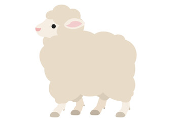 ゆっくり歩くひつじの牧場風モチーフ