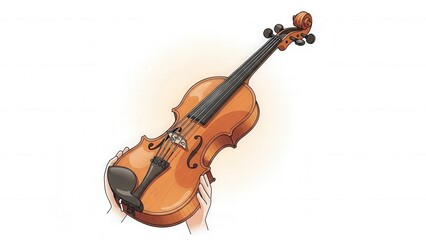 Fototapeta premium Elegant Violin Instrument with Bow for Classical Music Performances