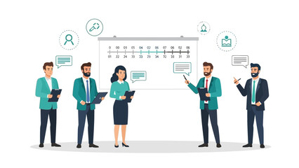 Business Team Meeting Presentation Strategy Planning Whiteboard