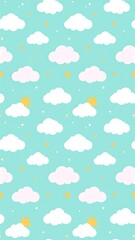 Pastel sky with clouds and stars