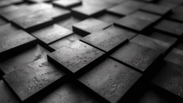 重厚ブロックが組み替わるパズル背景動画