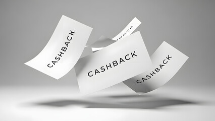 A creative visual representation of cashback rewards floating in mid-air