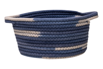 Blue woven basket png mockup for home decor
