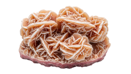 Desert Rose Crystal Formation with Pink and White Crystals isolated on a transparent background