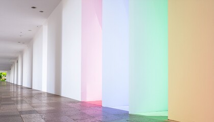 Light beams forming impossible geometry in a calm surreal atmosphere