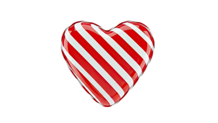 Red and White Striped Heart