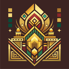 Fototapeta premium flat vector illustration inspired by traditional Indonesian ornamental motifs
