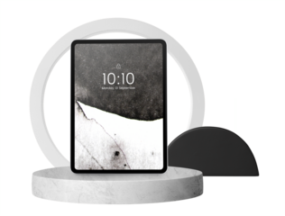 Tablet png, aesthetic screen wallpaper, marble product podium, isolated object design