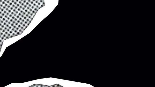 Torn Paper Halftone Transition &ndash; Vintage Comic Tear Overlay 4K