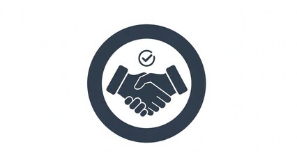Obraz premium Professional Handshake Icon for Business Agreement and Partnership
