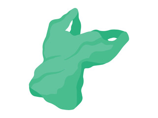 Green Plastic Bag Crumpled Illustration
