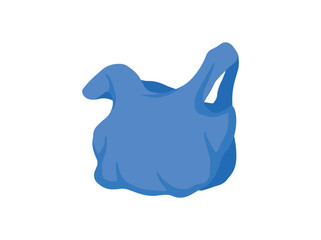 blue Plastic Bag Crumpled Illustration
