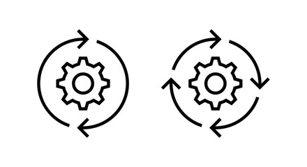 Gear reload icon. System update, process cycle, and settings circular arrow symbol