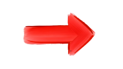 A bold red brushstroke arrow points to the right against a black background
