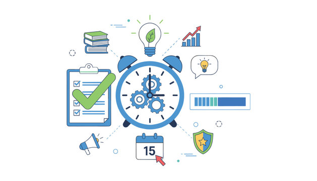 Planning and time management concept for success and productivity reaching goals and task