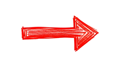 A bold red arrow drawn in a sketchy style points to the right against a black background