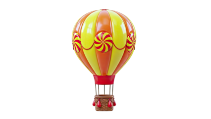 Whimsical Hot Air Balloon with Candy Swirls