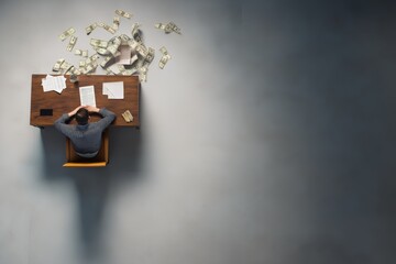 Financial Problem Advertising Background With Large Copy Space &ndash; Overhead Stress and Budget Concept