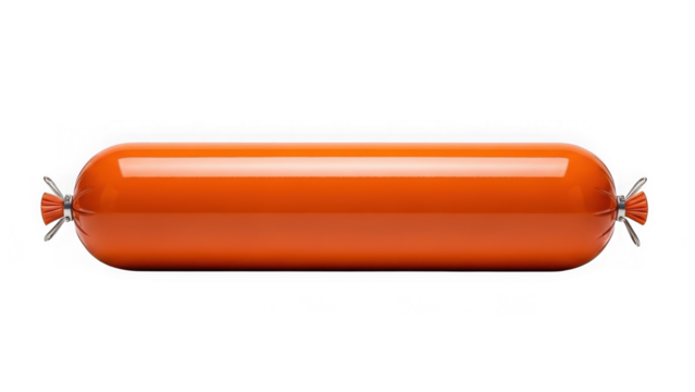 Orange party balloon inflated with air isolated on transparent background - Powered by Adobe