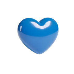Shiny blue heart symbol on black background