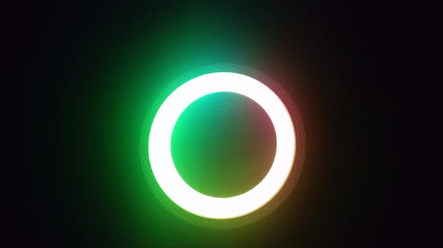 glowing neon number zero