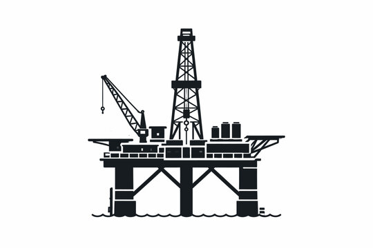 Plataforma offshore en monocromo