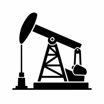 Bomba de petr&oacute;leo en blanco y negro