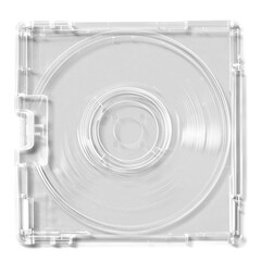 Fototapeta premium Empty Transparent CD Case Mockup Isolated on White Background
