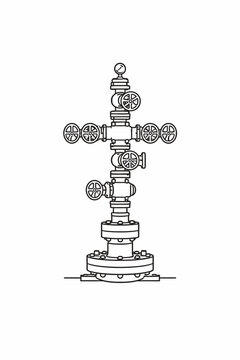 Esquema t&eacute;cnico de un cabezal de pozo
