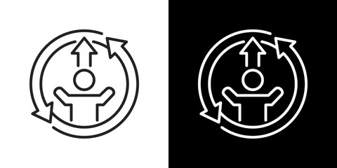 Resilience  Icon Set. Clean Line Design With Light And Dark Versions For Versatile Use 